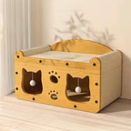 2 in 1 Cat Bed with Scratching Board, Durable Double Layer Design Cat Bed
