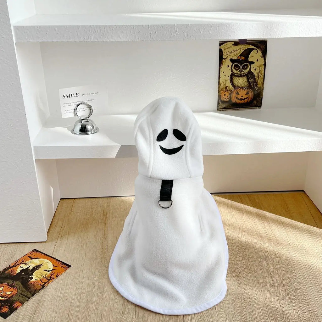 Dog Halloween Ghost Cape Costume Set