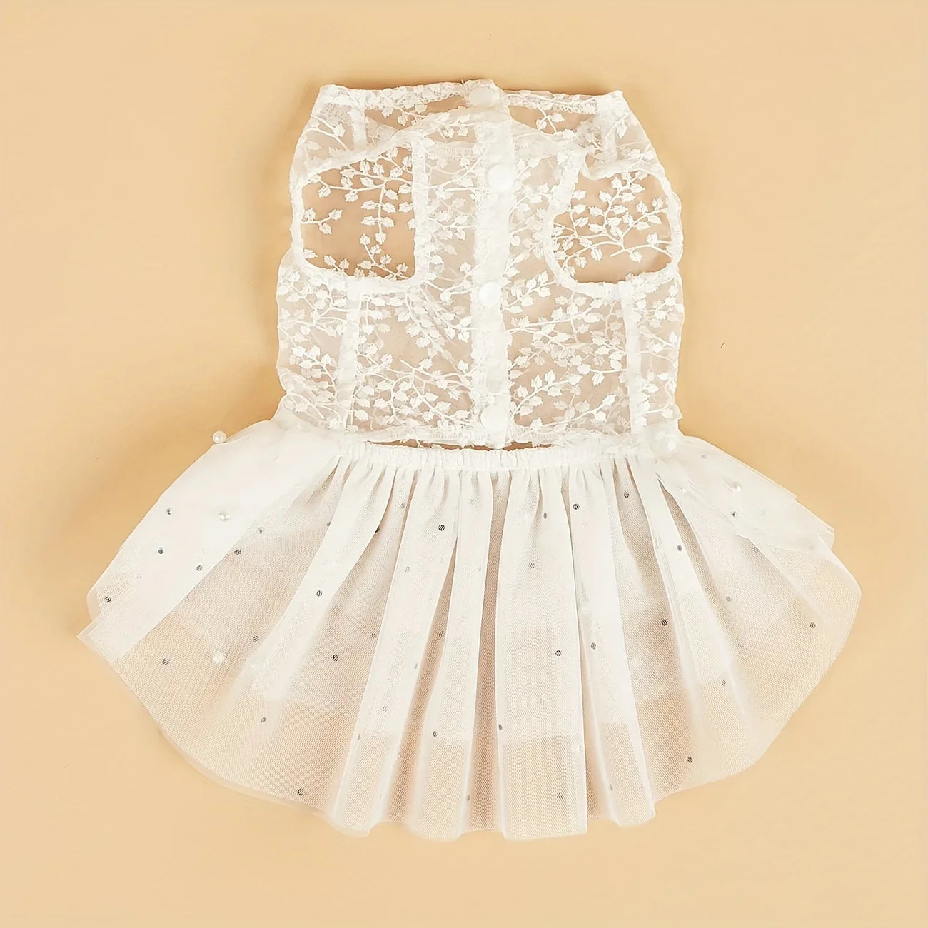 Elegant Dog Wedding Dress with Lace Detail