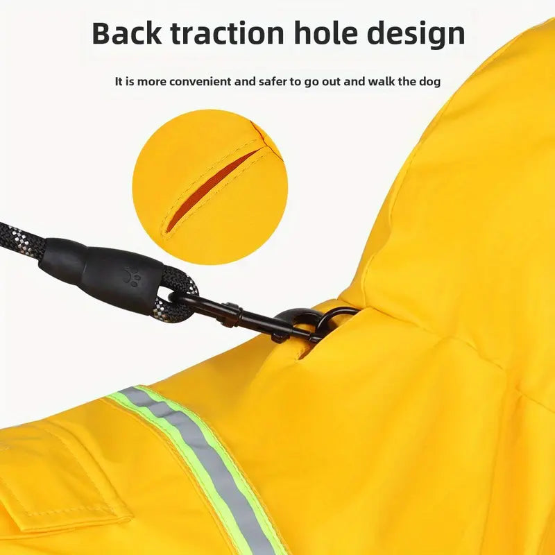 New Pet Raincoat with Hat Big Dog Poncho Waterproof Reflective Dog Raincoat Pet Clothes in Stock