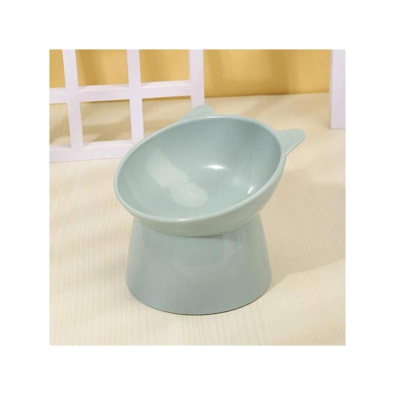 Nordic Style Elevated Anti-Tip Cat Bowl with Neck Protection, Square-rim Double-handled Dog Water Bowl Pet Supplies