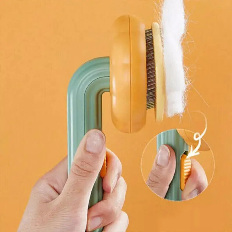 Self-cleaning Pet Comb, Dog and Cat Rabbit Grooming Pumpkin Comb, Easy Care Comb