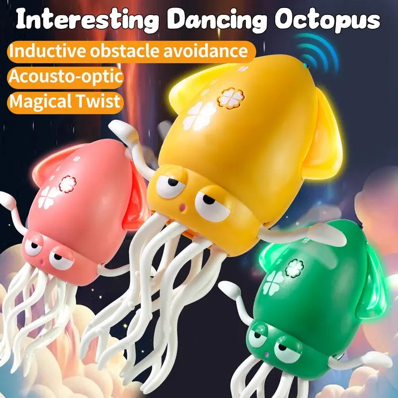 Dancing squid toy, music, lights and fun movements, bright LED lights, cheerful music, safe and durable