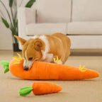 Cute Carrot Design Pet Plush Toy, Durable Chewable Stuffed Animal Plushie for Cats Kittens Dogs, Christmas Gift
