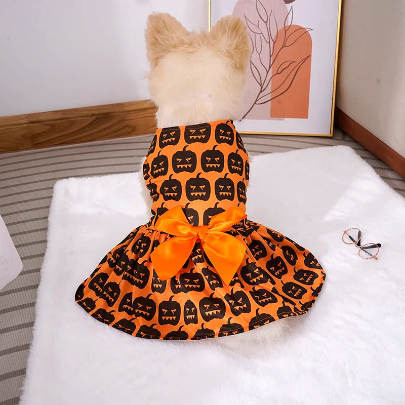 Pumpkin Pet Skirt for Pets - Cute Halloween Outfit